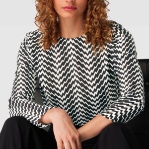 The Kooples Monochrome Zigzag Blouse